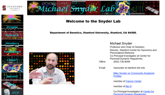 Stanfordの遺伝子学の研究室の写真
